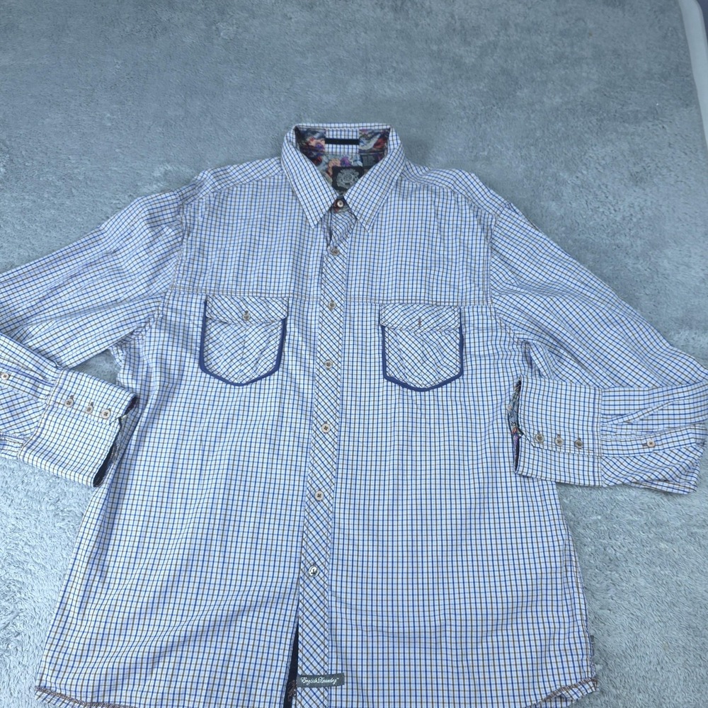 English Laundry Christopher Wicks Shirt Mens 3XL Blue Long Sleeve Button Up